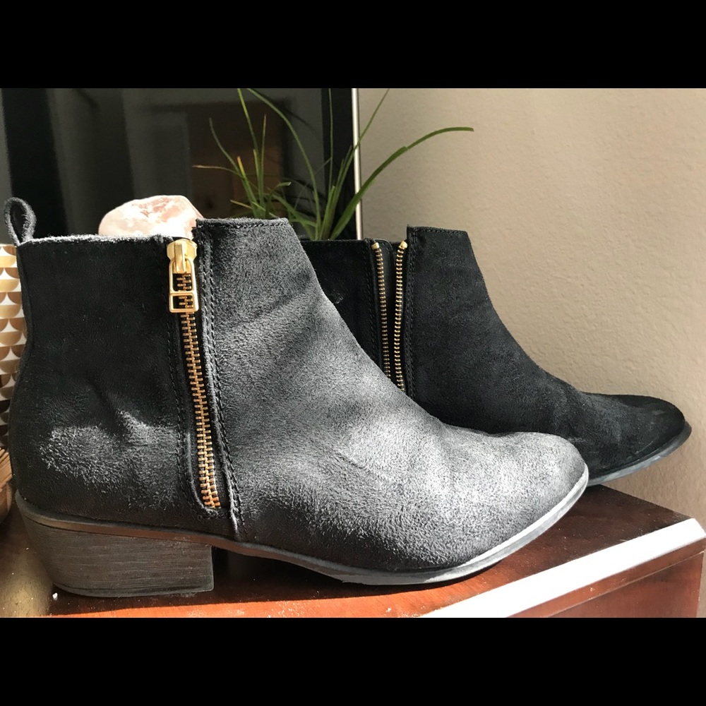 Black Suede Booties🌚